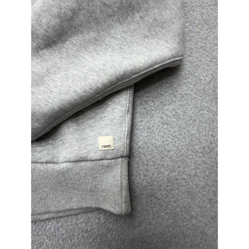 Vuori Fleece Hoodie Womens Medium Gray Sherpa Lined 1/4 Zip Pullover Sweatshirt - Picture 2 of 10